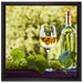 Wein und Weintrauben auf Leinwandbild Quadratisch gerahmt Größe 40x40