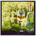 Wein und Weintrauben auf Leinwandbild Quadratisch gerahmt Größe 70x70