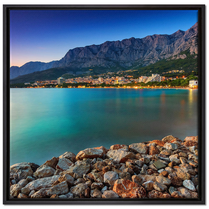 Meer an Traumstadt auf Leinwandbild Quadratisch gerahmt Größe 70x70