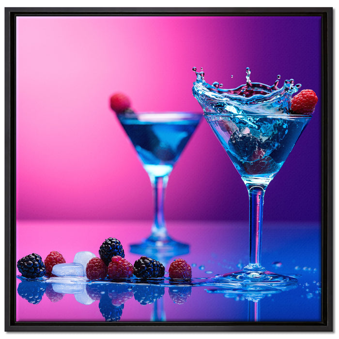 Coole Cocktails auf Leinwandbild Quadratisch gerahmt Größe 70x70