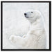 Stehender Eisbär auf Leinwandbild Quadratisch gerahmt Größe 70x70