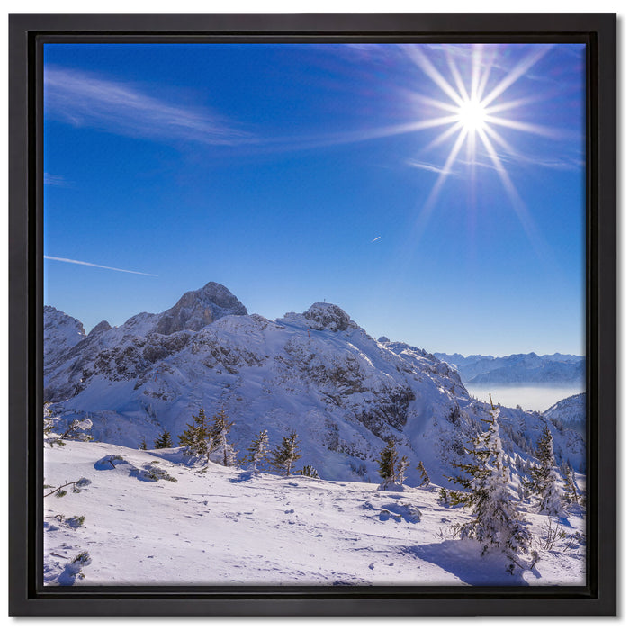 Tannheimer Tal auf Leinwandbild Quadratisch gerahmt Größe 40x40