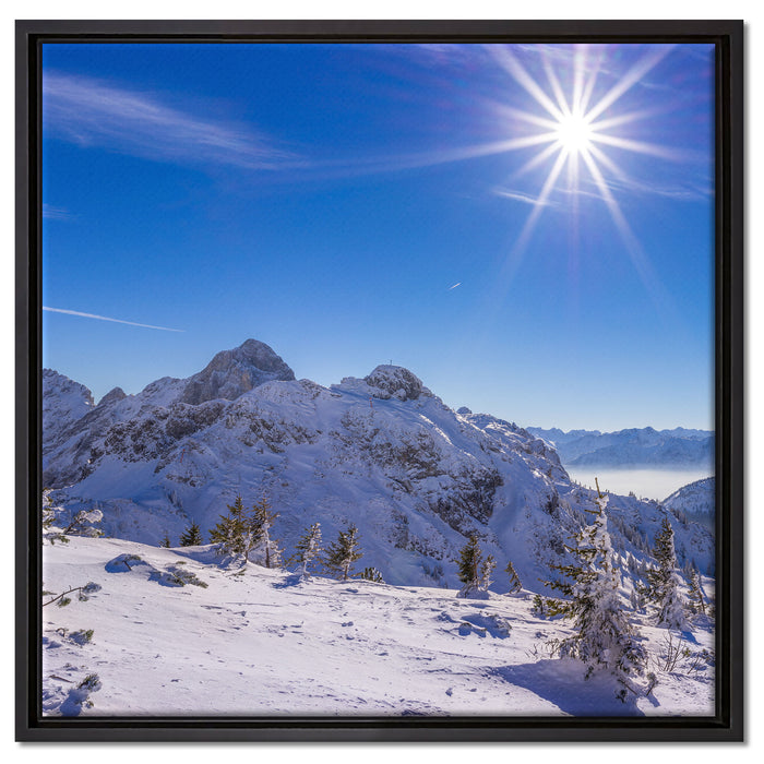 Tannheimer Tal auf Leinwandbild Quadratisch gerahmt Größe 60x60