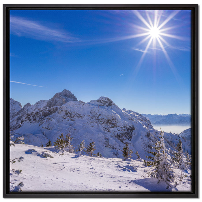 Tannheimer Tal auf Leinwandbild Quadratisch gerahmt Größe 70x70