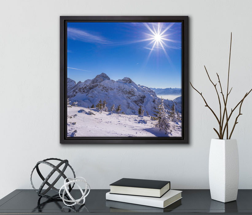 Tannheimer Tal  auf Leinwandbild Quadratisch gerahmt mit Kirschblüten