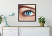 Auge einer Frau auf Leinwandbild gerahmt Quadratisch verschiedene Größen im Wohnzimmer