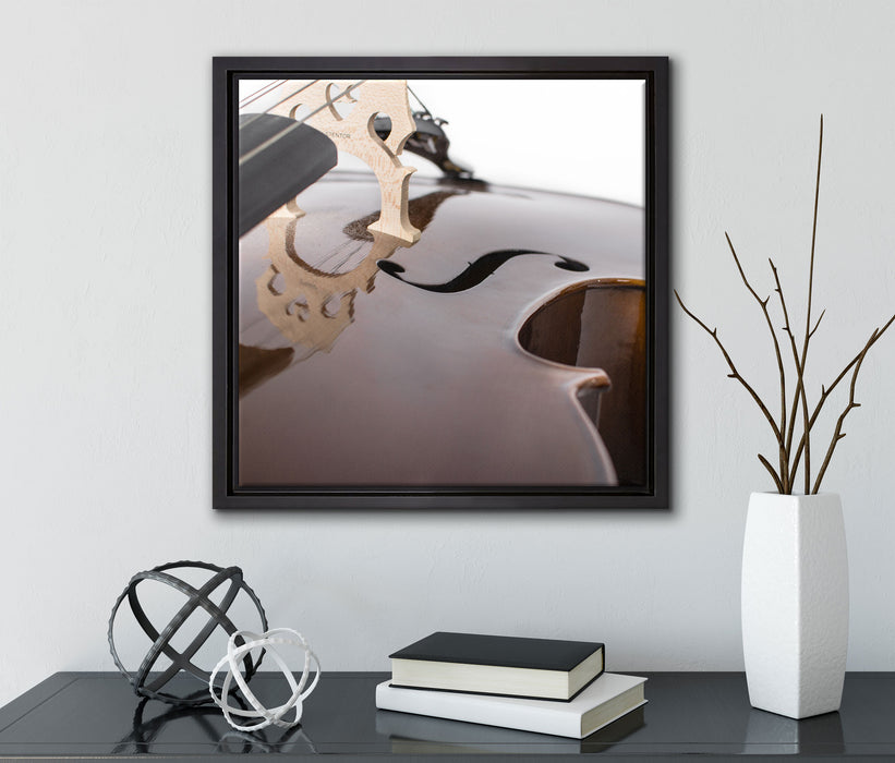 Cello  auf Leinwandbild Quadratisch gerahmt mit Kirschblüten