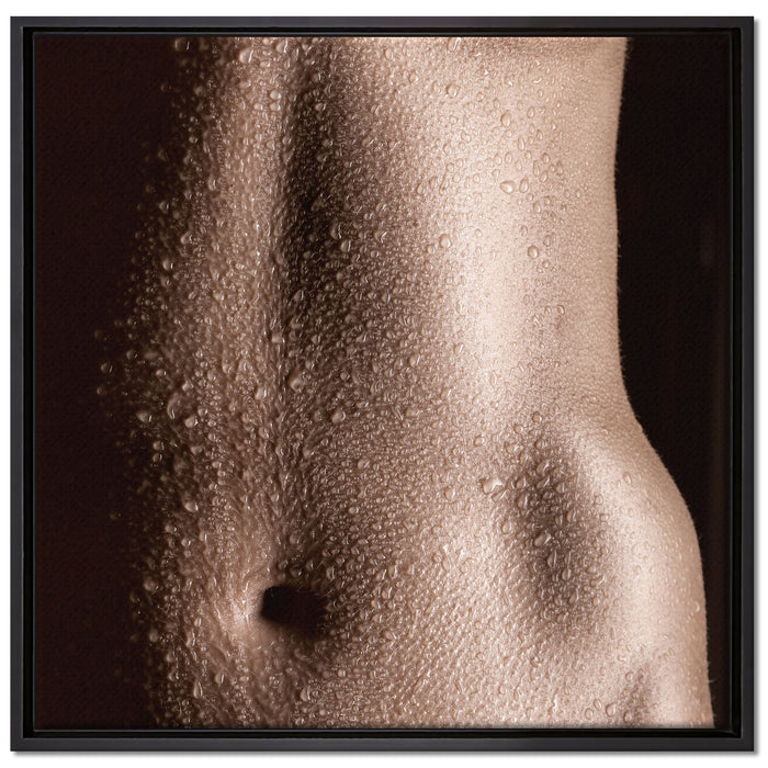 Nackte Frau auf Leinwandbild Quadratisch gerahmt Größe 70x70