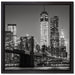 New York City Skyline bei Nacht auf Leinwandbild Quadratisch gerahmt Größe 40x40