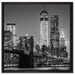 New York City Skyline bei Nacht auf Leinwandbild Quadratisch gerahmt Größe 60x60