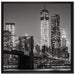 New York City Skyline bei Nacht auf Leinwandbild Quadratisch gerahmt Größe 70x70