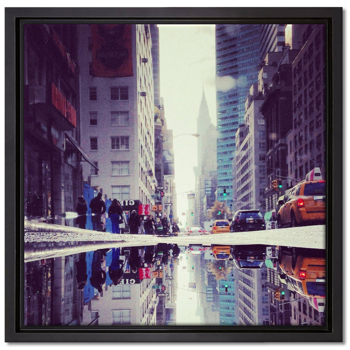 New York Times Square auf Leinwandbild Quadratisch gerahmt Größe 40x40