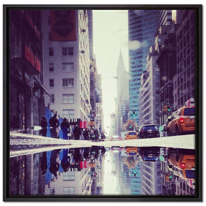 New York Times Square auf Leinwandbild Quadratisch gerahmt Größe 70x70
