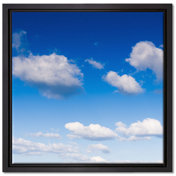 Wolken am blauen Himmel auf Leinwandbild Quadratisch gerahmt Größe 40x40