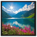 Blumenwiese See auf Leinwandbild Quadratisch gerahmt Größe 60x60