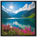 Blumenwiese See auf Leinwandbild Quadratisch gerahmt Größe 70x70