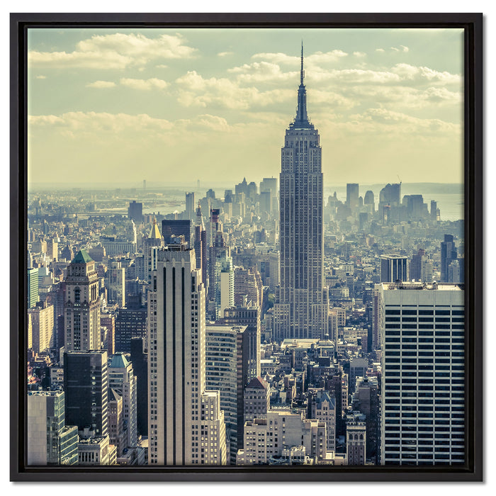 New York Manhattan auf Leinwandbild Quadratisch gerahmt Größe 60x60