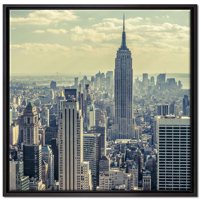 New York Manhattan auf Leinwandbild Quadratisch gerahmt Größe 70x70