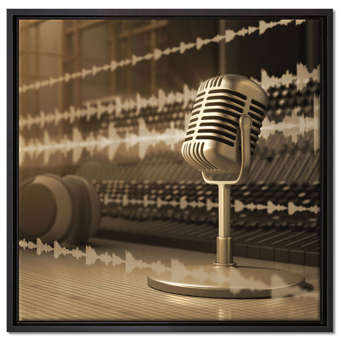 Musikstudio auf Leinwandbild Quadratisch gerahmt Größe 60x60