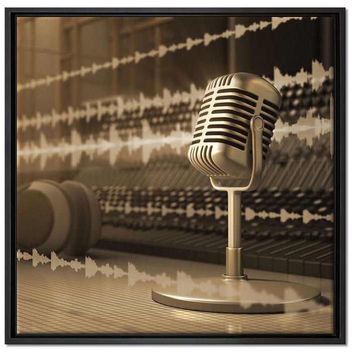 Musikstudio auf Leinwandbild Quadratisch gerahmt Größe 70x70