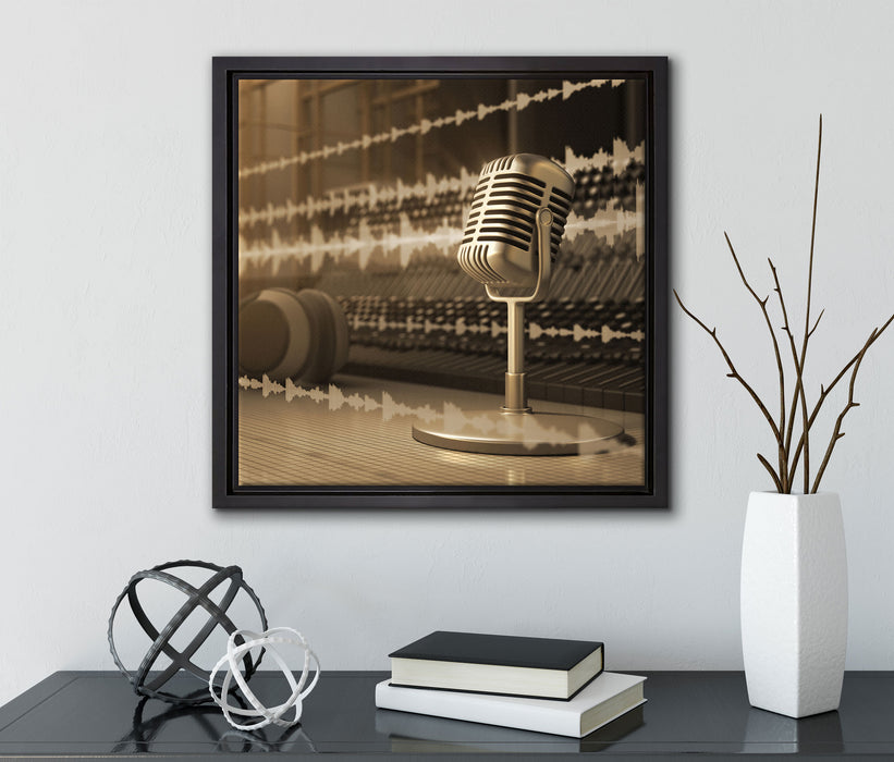 Musikstudio  auf Leinwandbild Quadratisch gerahmt mit Kirschblüten