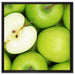 Grüne Äpfel auf Leinwandbild Quadratisch gerahmt Größe 60x60