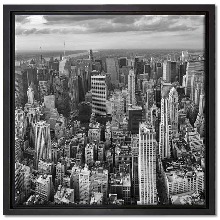 New York Skyline auf Leinwandbild Quadratisch gerahmt Größe 40x40