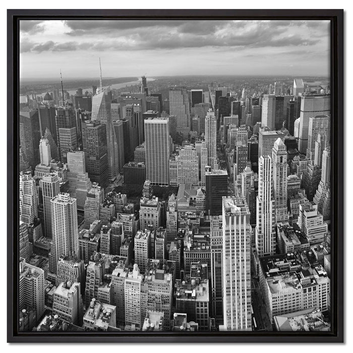 New York Skyline auf Leinwandbild Quadratisch gerahmt Größe 60x60