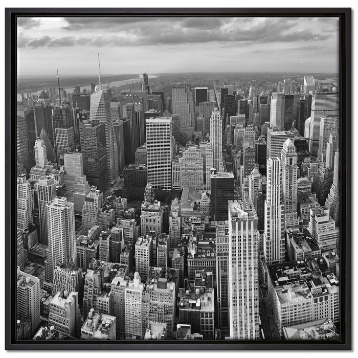 New York Skyline auf Leinwandbild Quadratisch gerahmt Größe 70x70