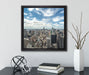 New York Skyline  auf Leinwandbild Quadratisch gerahmt mit Kirschblüten