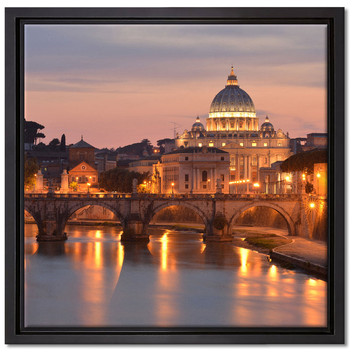 Vatikan Petersplatz auf Leinwandbild Quadratisch gerahmt Größe 40x40
