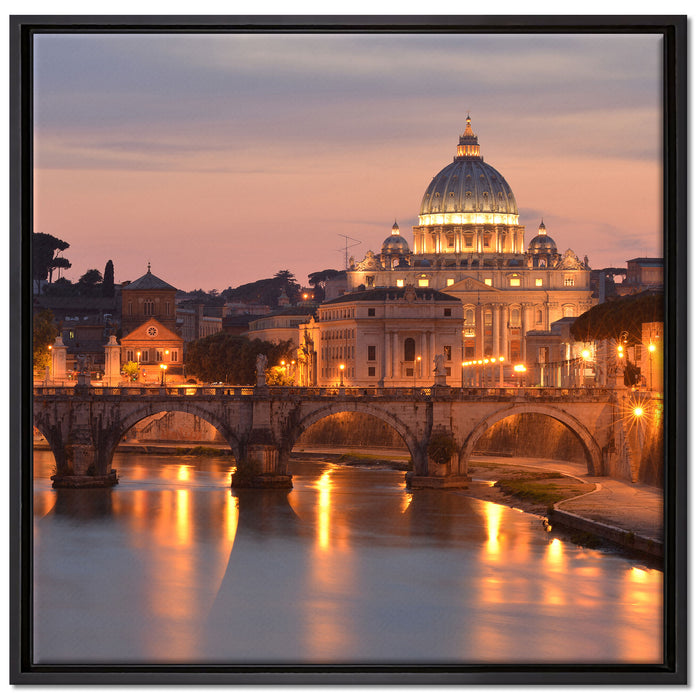 Vatikan Petersplatz auf Leinwandbild Quadratisch gerahmt Größe 70x70