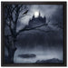 Düstere Burg auf Leinwandbild Quadratisch gerahmt Größe 40x40