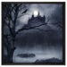 Düstere Burg auf Leinwandbild Quadratisch gerahmt Größe 60x60