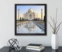 Taj Mahal  auf Leinwandbild Quadratisch gerahmt mit Kirschblüten