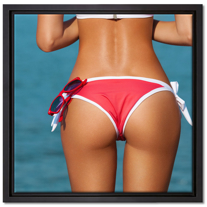 Sexy Po auf Leinwandbild Quadratisch gerahmt Größe 40x40