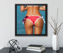 Sexy Po  auf Leinwandbild Quadratisch gerahmt mit Kirschblüten