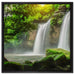 Wasserfall auf Leinwandbild Quadratisch gerahmt Größe 60x60