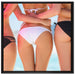 Sexy Girl Bikini auf Leinwandbild Quadratisch gerahmt Größe 70x70