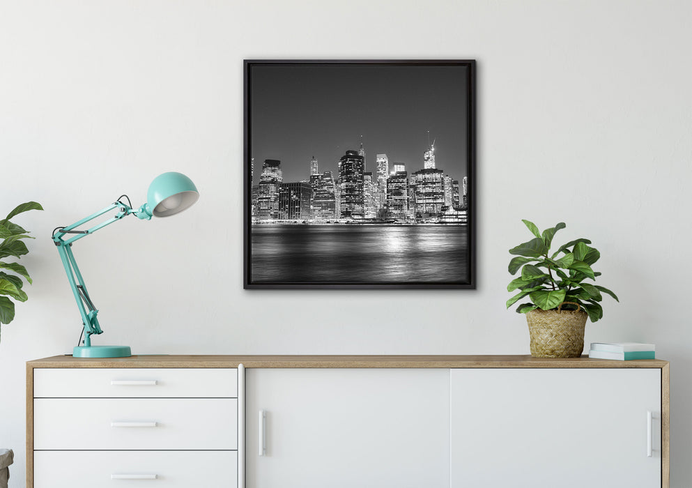 New York City auf Leinwandbild gerahmt Quadratisch verschiedene Größen im Wohnzimmer