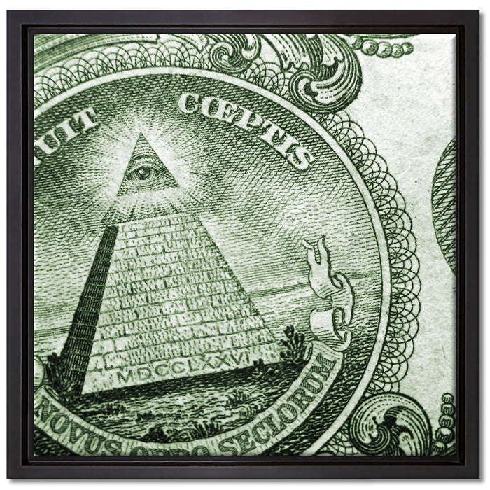 Illuminaten-Pyramide auf Leinwandbild Quadratisch gerahmt Größe 40x40