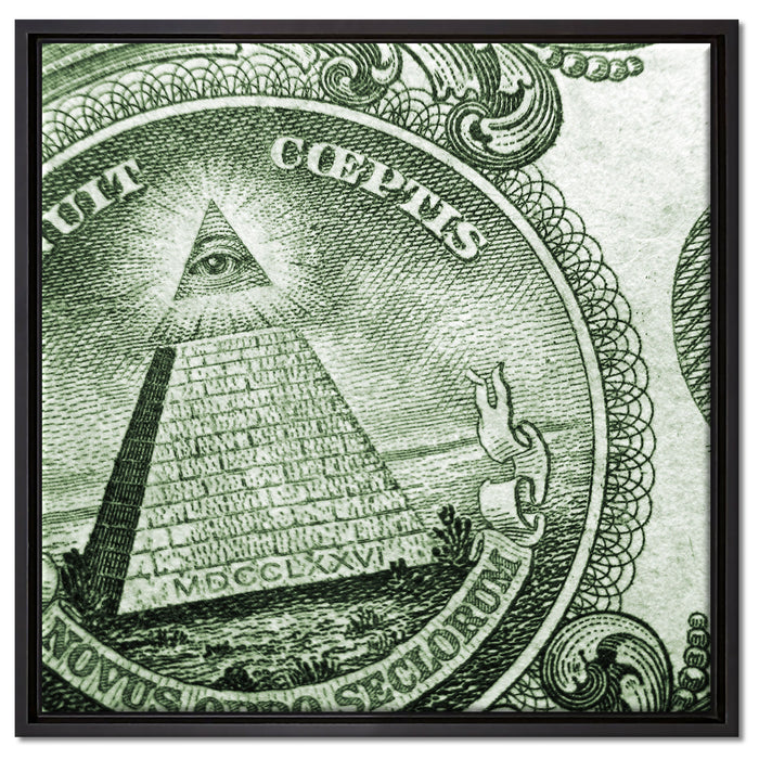 Illuminaten-Pyramide auf Leinwandbild Quadratisch gerahmt Größe 60x60