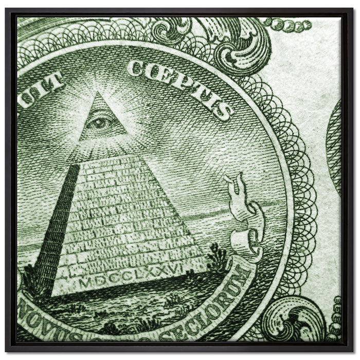 Illuminaten-Pyramide auf Leinwandbild Quadratisch gerahmt Größe 70x70