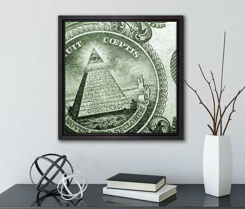 Illuminaten-Pyramide  auf Leinwandbild Quadratisch gerahmt mit Kirschblüten