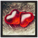 zwei Herzen auf Leinwandbild Quadratisch gerahmt Größe 40x40