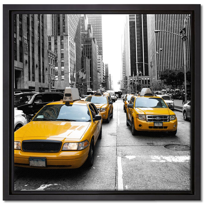 Cityverkehr New York auf Leinwandbild Quadratisch gerahmt Größe 40x40