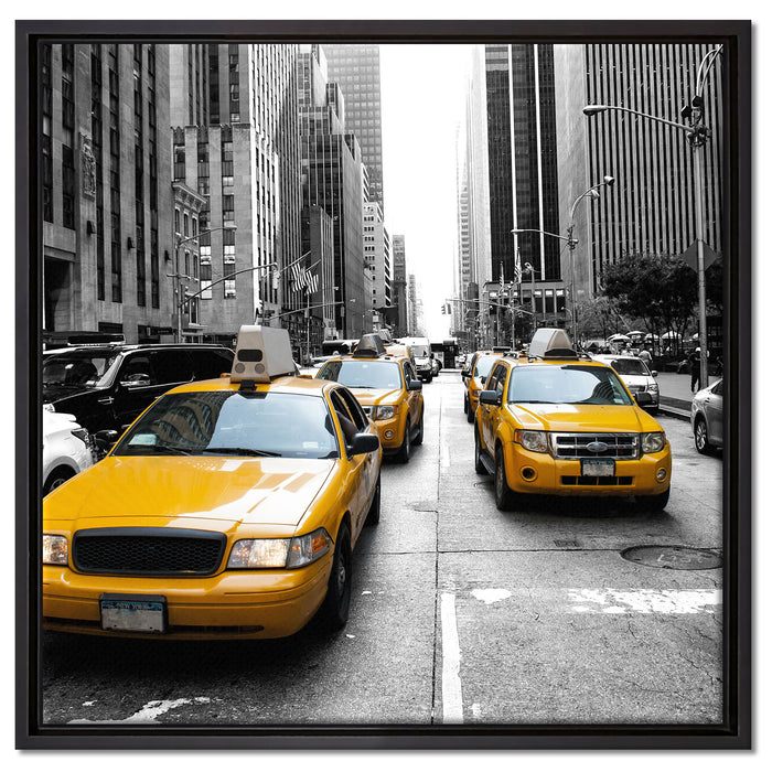 Cityverkehr New York auf Leinwandbild Quadratisch gerahmt Größe 60x60