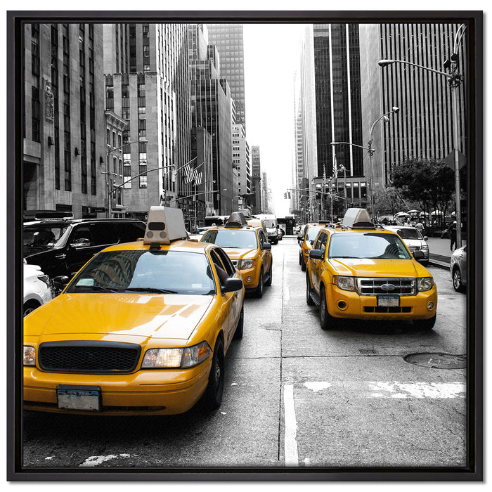 Cityverkehr New York auf Leinwandbild Quadratisch gerahmt Größe 70x70