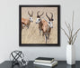 Antilopen in Savanne Afrika  auf Leinwandbild Quadratisch gerahmt mit Kirschblüten