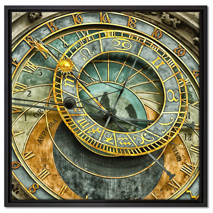 Sonnenuhr auf Leinwandbild Quadratisch gerahmt Größe 60x60